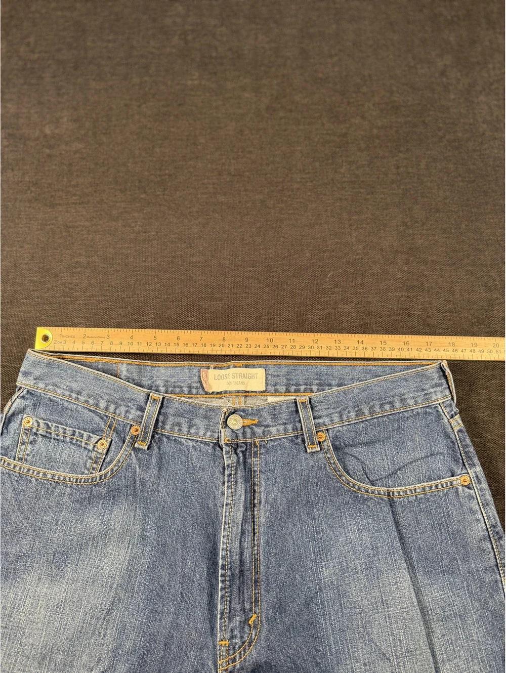 Levi's 569 Loose Straight Fit Jeans W36 L34 Light Blue Denim